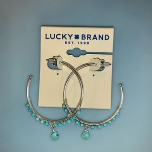 Beautiful hoop earrings with Turquoise beading